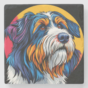 Hund illustriert lebendige Kreativität Steinuntersetzer