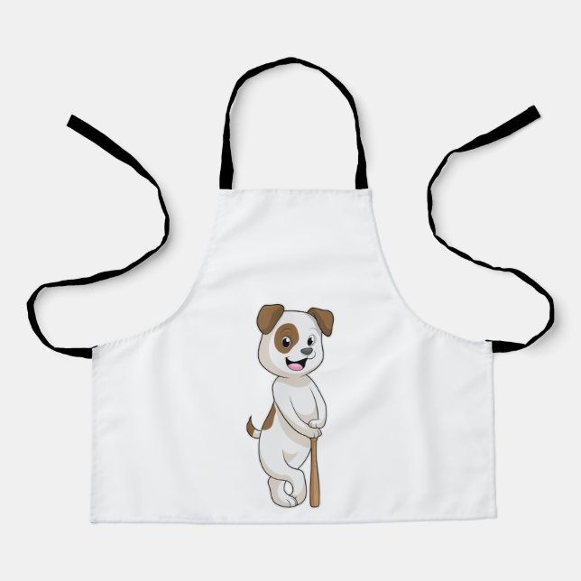 Hund im Baseball mit Baseballschläger Schürze (Vorderseite)