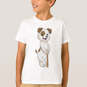 Hund im Baseball mit Baseballschläger T-Shirt