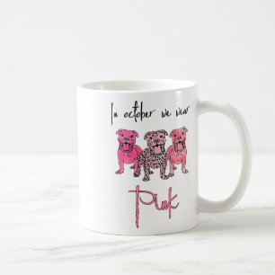 Hund im Oktober tragen wir rosa Ribbon Brustkrebs Kaffeetasse