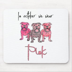 Hund im Oktober tragen wir rosa Ribbon Brustkrebs Mousepad