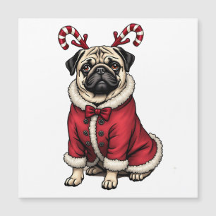 Hund im Pub mit Santa-Anzug für Hundebesitzer zu W Magnetkarte