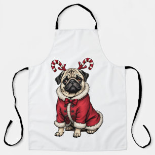 Hund im Pub mit Weihnachtsmann-Outlook für Hunde-L Schürze
