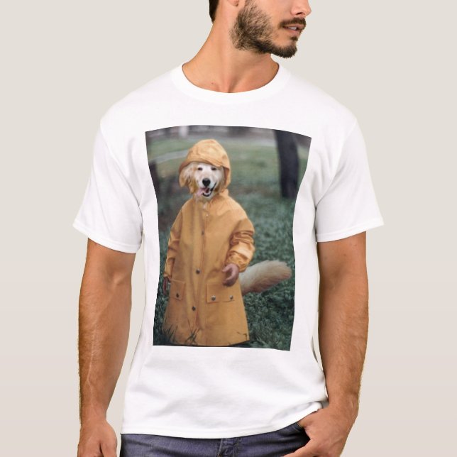 Hund im Regen T-Shirt (Vorderseite)