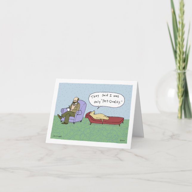 Hund im therapeutischen Cartoon | Hund Spaß Geburt Karte (Vorderseite)