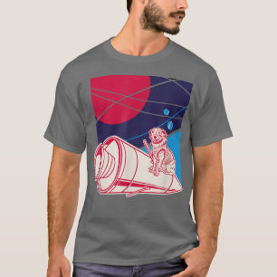 Hund im Weltraum Raketenplanet T-Shirt
