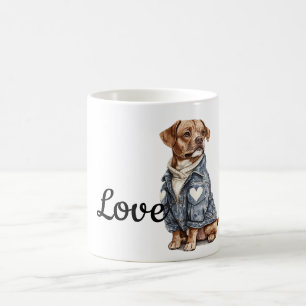 Hund in Blue Denim Jacket Kaffeetasse