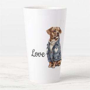 Hund in Blue Denim Jacket Milchtasse