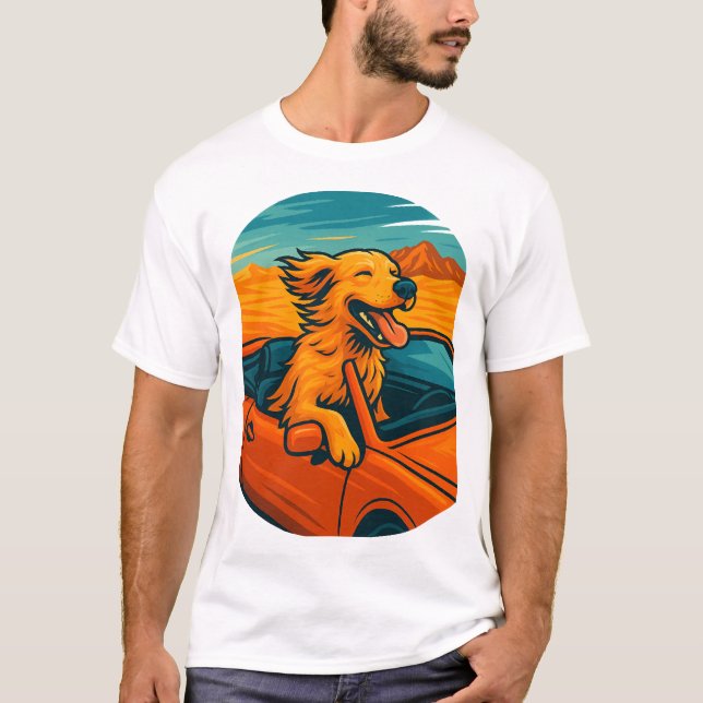 Hund in Convertible T-Shirt (Vorderseite)