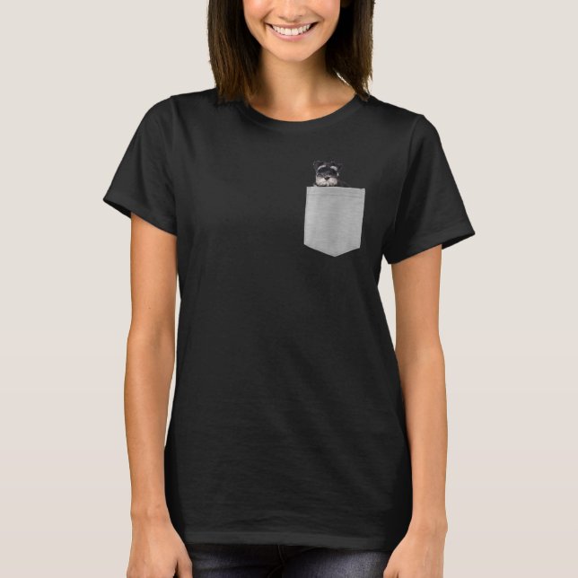 Hund in deine Pocket Miniatur Schnauzer zum Shirt  (Vorderseite)