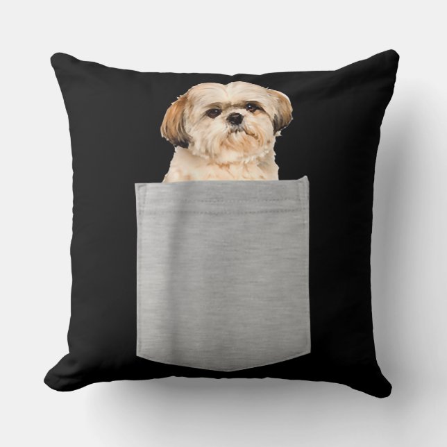 Hund in der Tasche Shih Tzu Lover Kissen (Vorderseite)