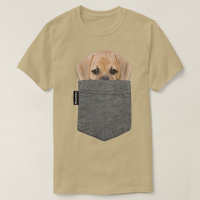 Hund in der Tasche T Puggle T-Shirt (Design vorne)