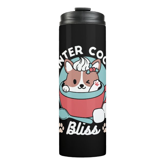 Hund in festlicher Tasse für die Ferien in den Ber (Vorderseite)
