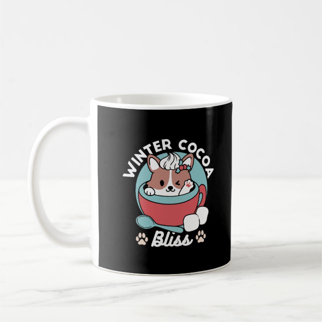 Hund in festlicher Tasse für die Ferien in den Ber (Links)