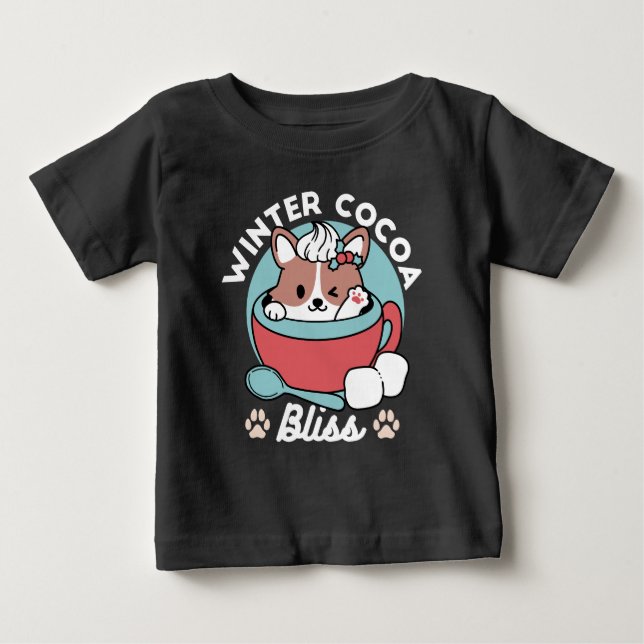Hund in festlicher Tasse für die Ferien in den Ber Baby T-shirt (Vorderseite)