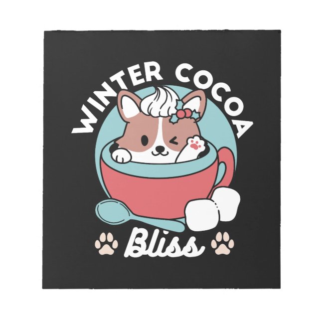 Hund in festlicher Tasse für die Ferien in den Ber Notizblock (Vorderseite)
