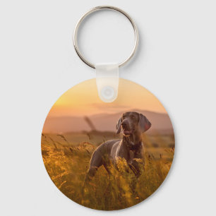Hund in Field Akylic Schlüsselanhänger
