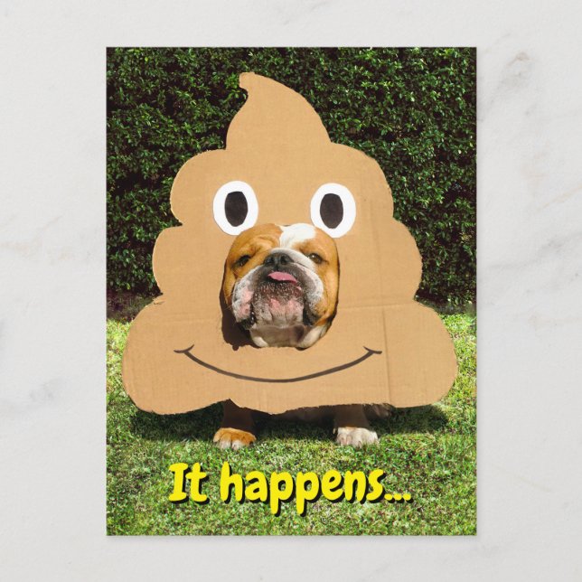 Hund in Gekackt Emoji-Kostüm Einladungspostkarte (Vorderseite)