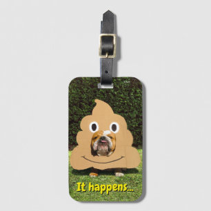 Hund in Gekackt Emoji-Kostüm Gepäckanhänger