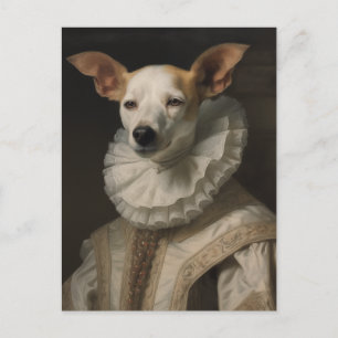 Hund in historischer Kleidung Postkarte