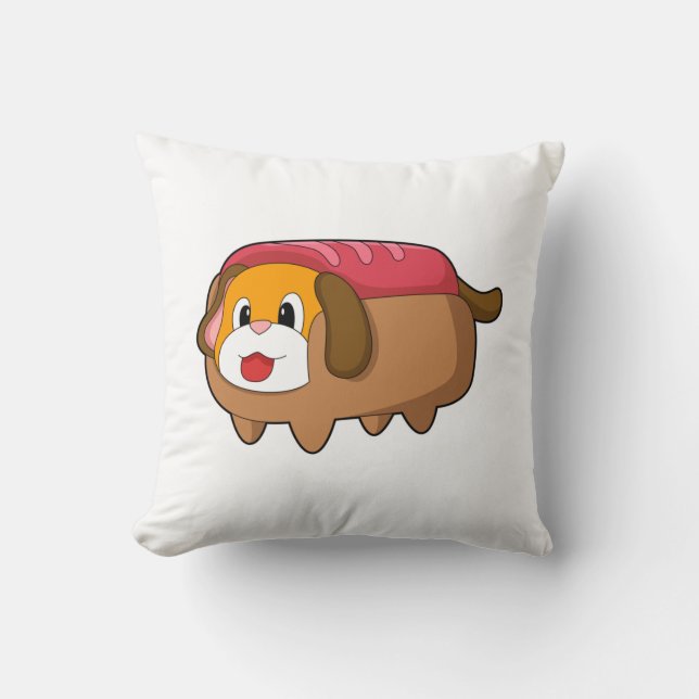 Hund in Hotdog Kissen (Vorderseite)