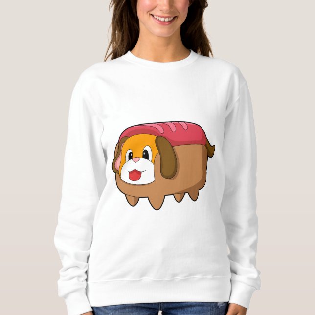 Hund in Hotdog Sweatshirt (Vorderseite)