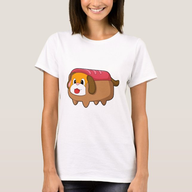 Hund in Hotdog T-Shirt (Vorderseite)