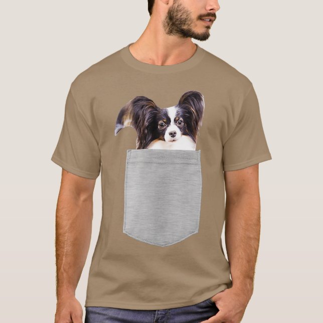 Hund in Ihrem Pocket Papillon T-Shirt (Vorderseite)