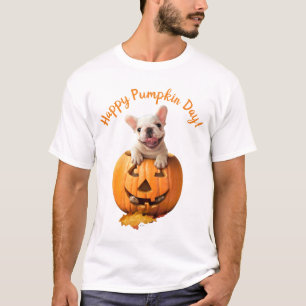 Hund in Jack-o-Lantern T-Shirt
