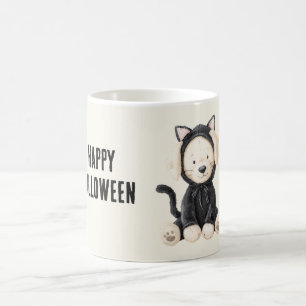 Hund in Katzenkostüm Halloween Kaffeetasse