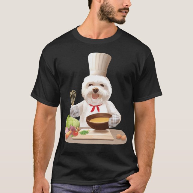 Hund in Koch Hat kocht Vogeljungen aaaa T-Shirt (Vorderseite)