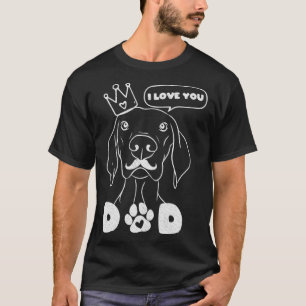 Hund in Krone und Schnurrbart ich liebe dich Papa T-Shirt