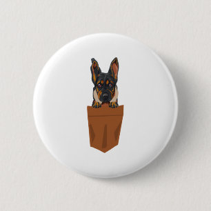 Hund in Pocket Funny Puppy for Dog Lovers Rottweil Button