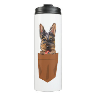Hund in Pocket Funny Puppy for Dog Lovers Yorkshir Thermosbecher