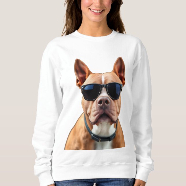 Hund in Sonnenbrille FrauenSweatshirt Sweatshirt (Vorderseite)