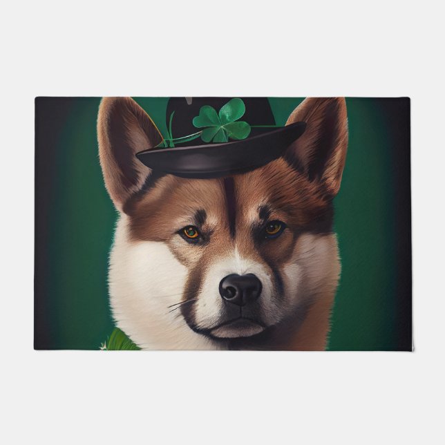Hund in St. Patrick's Day Dress Fußmatte (Vorderseite)