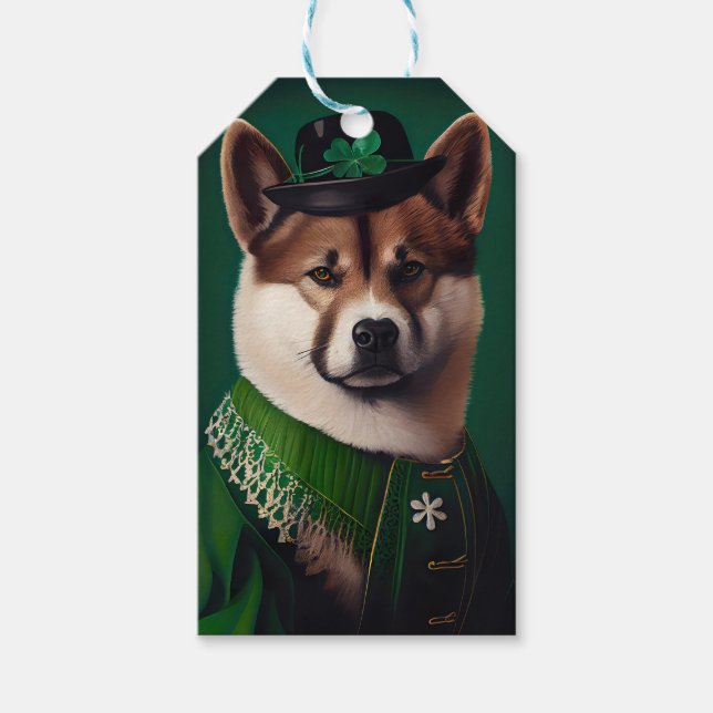 Hund in St. Patrick's Day Dress Geschenkanhänger (Vorderseite)