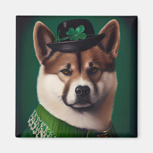 Hund in St. Patrick's Day Dress Magnet