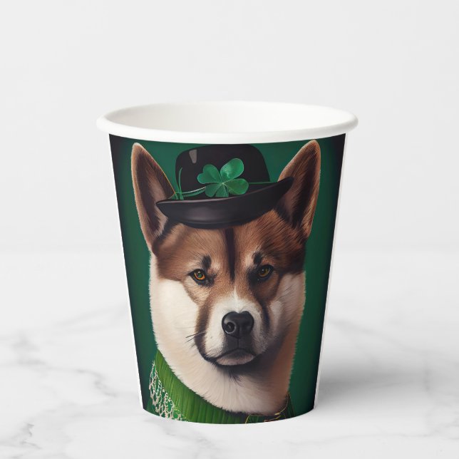 Hund in St. Patrick's Day Dress Pappbecher (Vorderseite)
