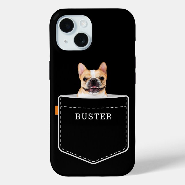 Hund in Tasche | Benutzerdefiniertes Foto und Name Case-Mate iPhone Hülle (Rückseite)