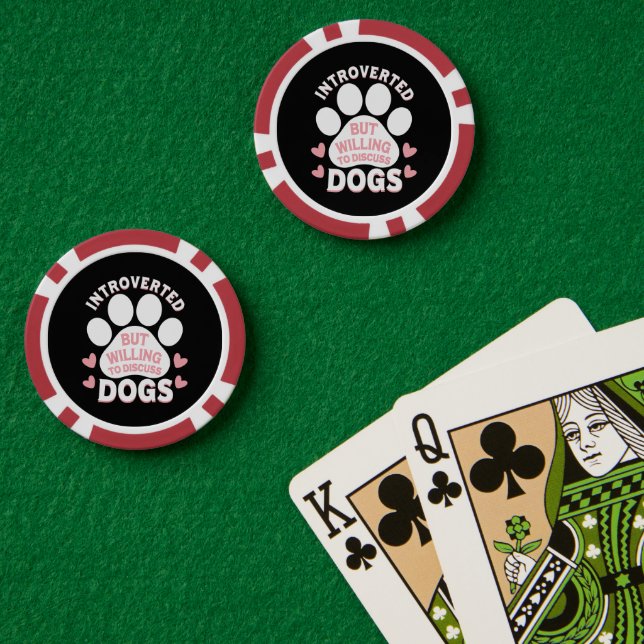 Hund Introvertiert, Aber Bereit Über Hunde Zu Disk Pokerchips (Pokertisch (doppelt))