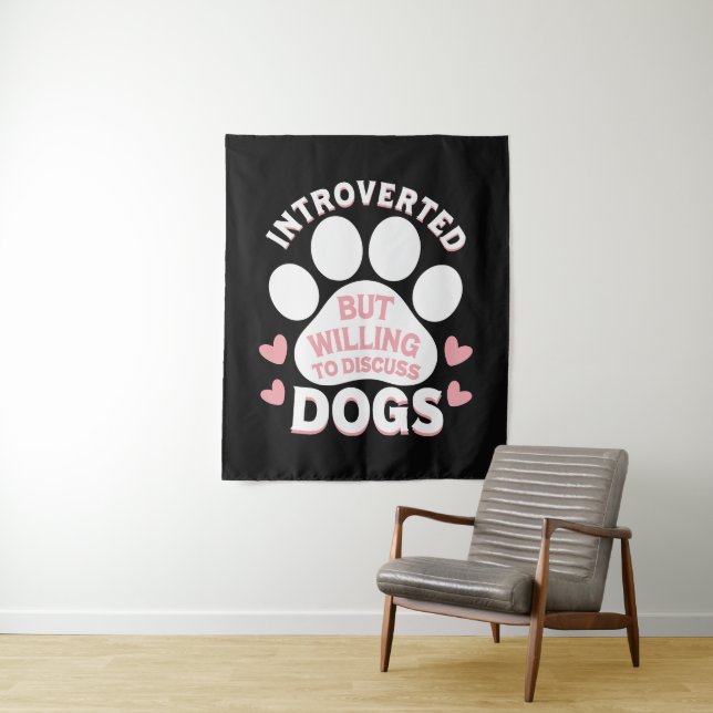 Hund Introvertiert, Aber Bereit Über Hunde Zu Disk Wandteppich (Beispiel)