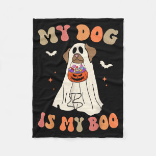Hund ist Boo Geist Gruselig Halloween Hundeliebhab Fleecedecke