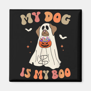 Hund ist Boo Geist Gruselig Halloween Hundeliebhab Magnet