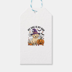Hund ist Boo Halloween Hexe Welpe Kürbis_1 Geschenkanhänger
