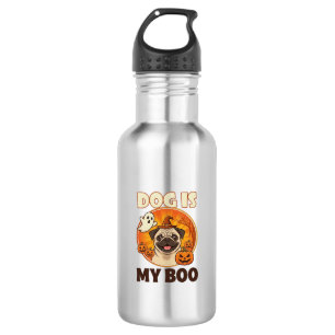 Hund ist Boo Pug Halloween Geist Kürbis Edelstahlflasche