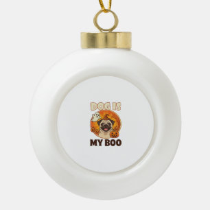 Hund ist Boo Pug Halloween Geist Kürbis Keramik Kugel-Ornament
