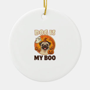 Hund ist Boo Pug Halloween Geist Kürbis Keramik Ornament
