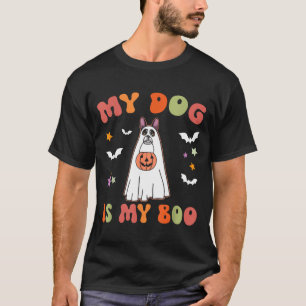 Hund ist Boo Schwarz Boston Terrier Halloween-Kost T-Shirt