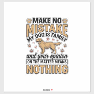 Hund ist Familie Vintage Retriever Typografie Desi Aufkleber